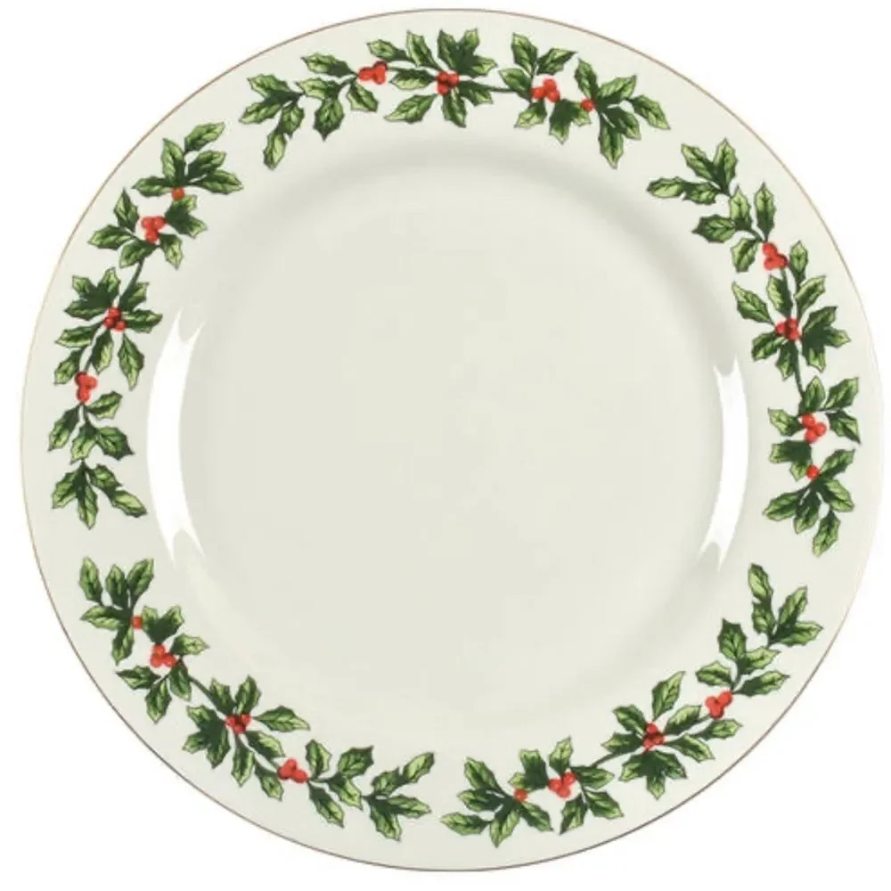 Formalities Baum Bros Holly Collection Festive Design 4 Salad Dessert Plates